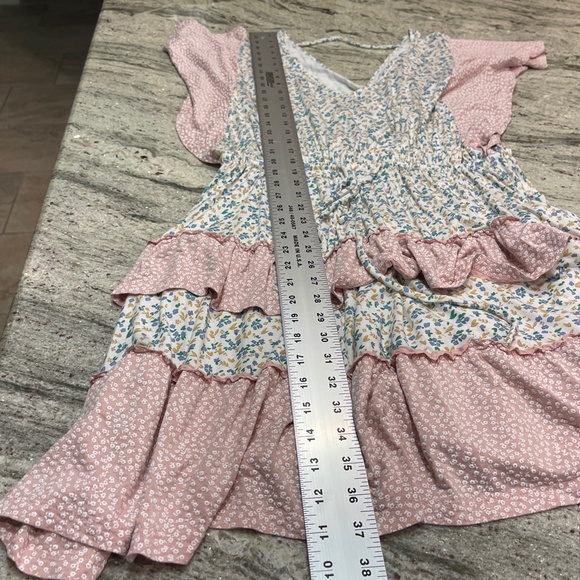 Stitchdrop Cottage Bloom Flutter Sleeve V neck Mini Dress Floral - Picture 11 of 11